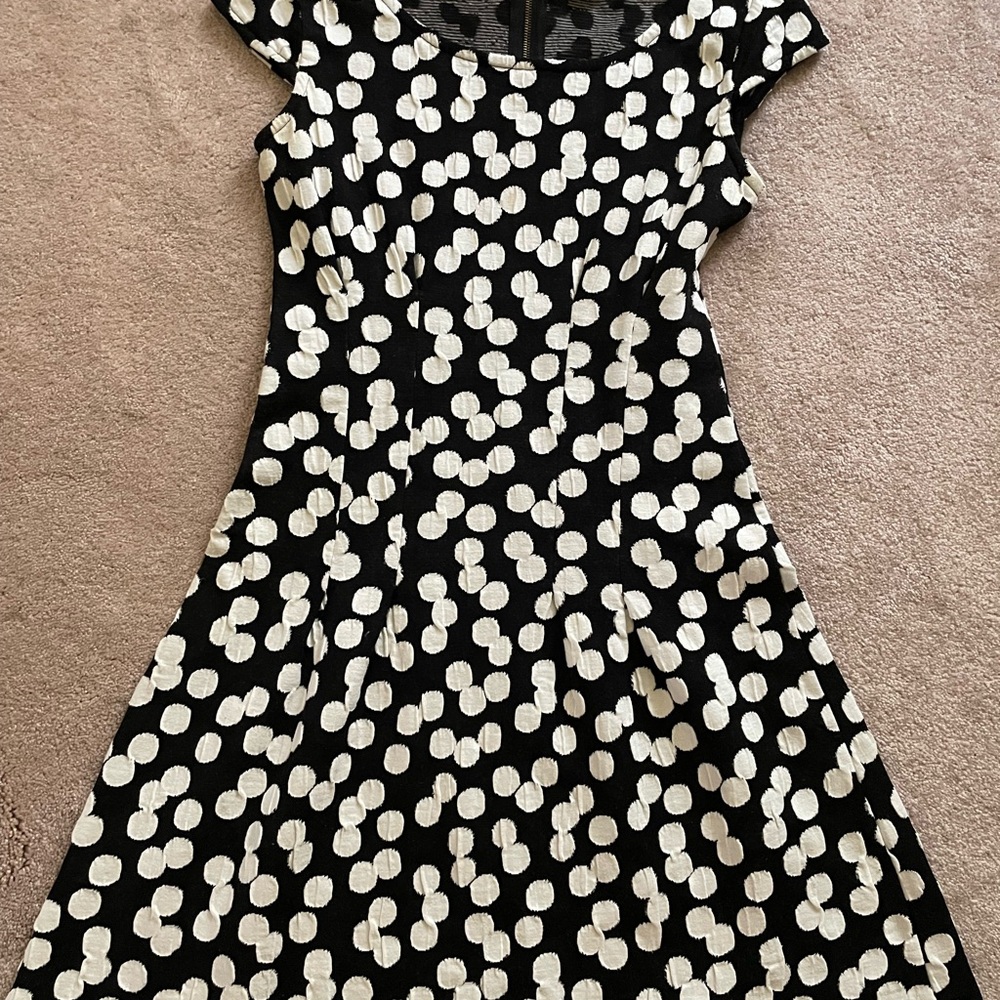 Maison Jules Black and White Dot Mini Dress